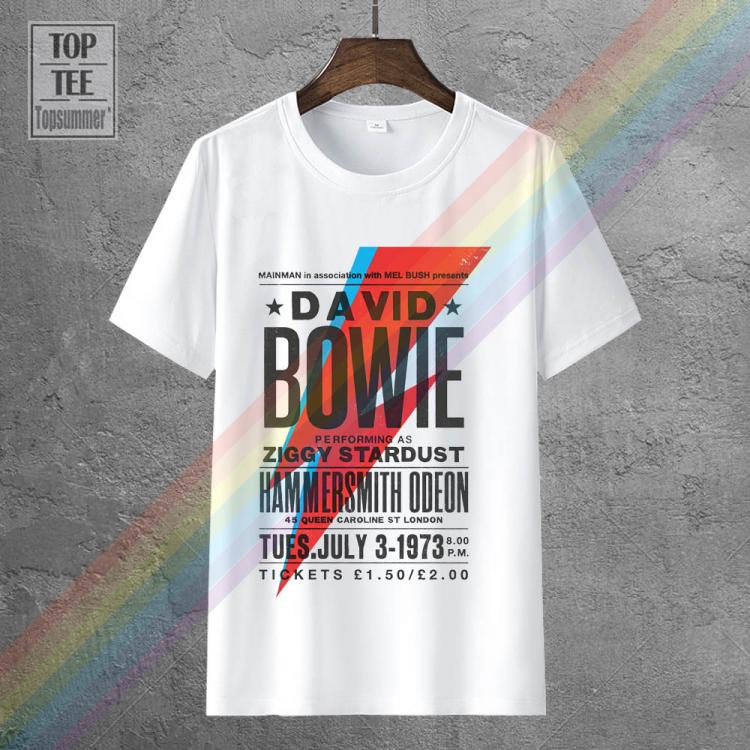 all in one place בגדי גברים Bowie T Shirt Ziggy Stardust Poster Glam Rock Pop Dtg