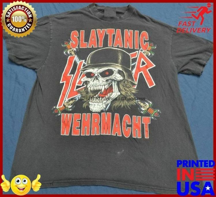 all in one place בגדי גברים Rare 1989 Slayer Slaytanic Wehrmacht Tour Shirt World Sacrifice Grindcore Death