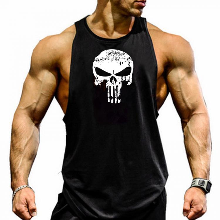 all in one place בגדי גברים Skull Captain Gym Cotton Singlets Canotte Bodybuilding Stringer Tank Top Super man Fitness Shirt Muscle Guys Sleeveless Tanktop