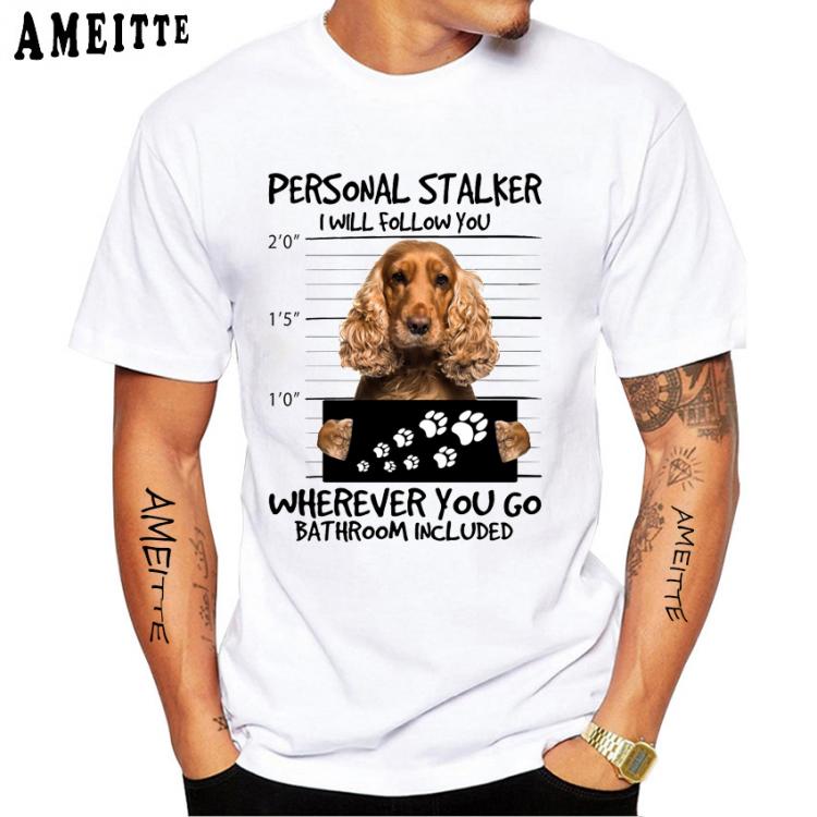 all in one place בגדי גברים Funny Cocker Spaniel Dog Cartoon Print T-Shirt New Summer Men Short Sleeve Fashion White Casual Tops Anime Boy Tees