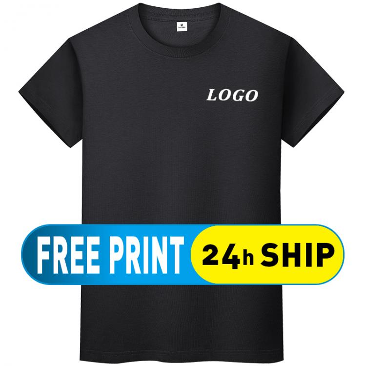 all in one place בגדי גברים 100% cotton summer round neck men's T-shirt with custom logo, casual and cheap short sleeves, embroidered top, free design
