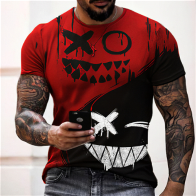 all in one place בגדי גברים Casual printed 3d T-shirt new street fashion men's sports shirt round neck