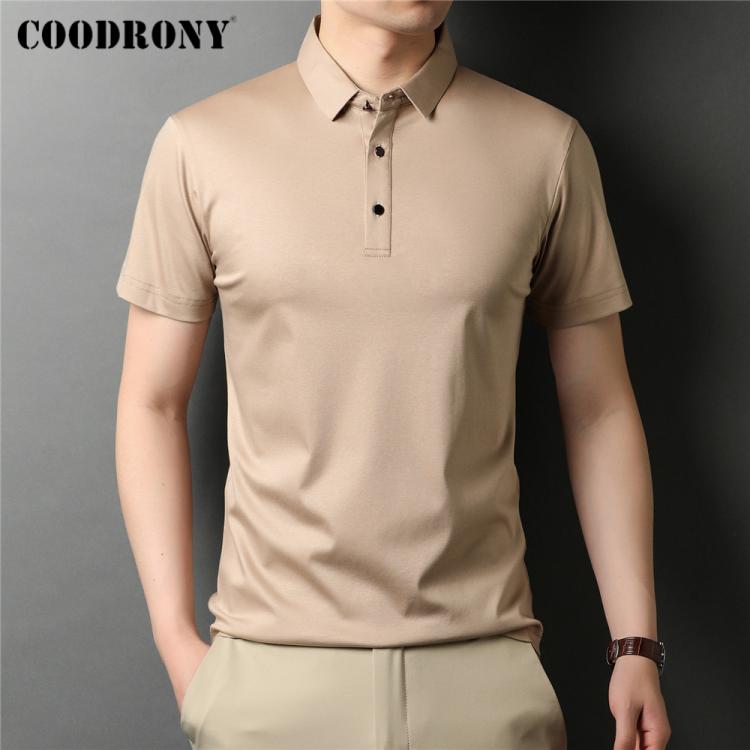all in one place בגדי גברים COODRONY Brand High Quality Summer Classic Pure Color Casual Short Sleeve 100% Cotton Polo-Shirt Men Soft Cool Clothing C5203S