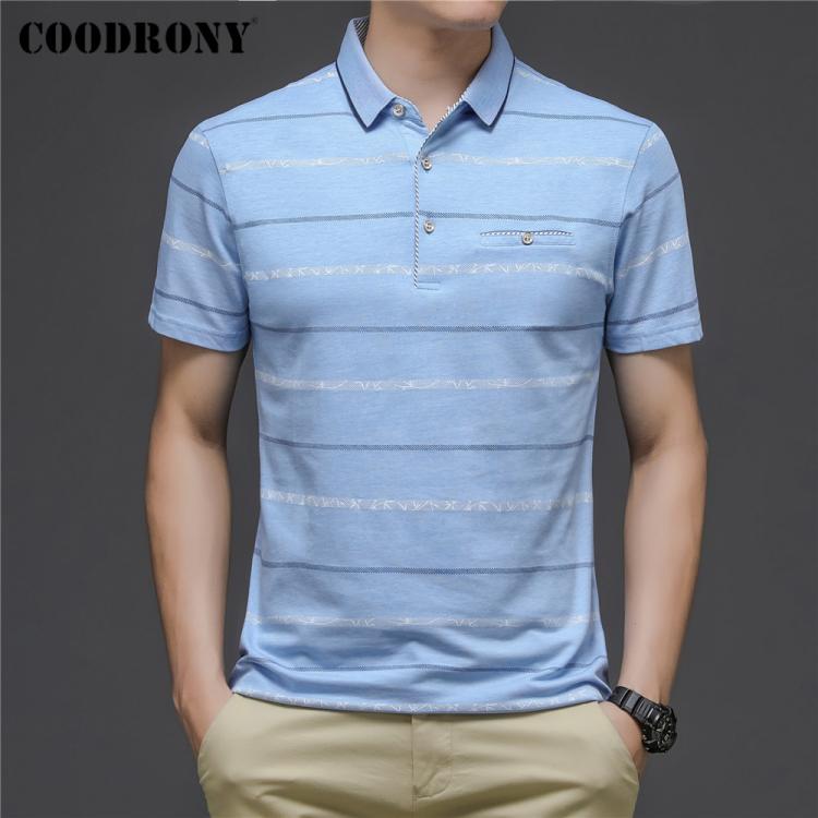 all in one place בגדי גברים COODRONY Brand Business Casual Short Sleeve Polo-Shirt Men Clothes Spring Summer New Arrival Slim Fit Striped Cotton Tops C5155S