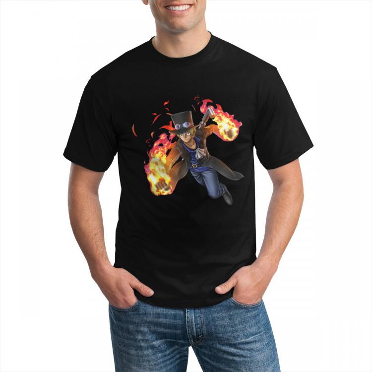 all in one place בגדי גברים Bandai One Piece Sabo Fire T Shirt Japanese Manga Classic Cotton T-Shirt Oversize Print Tshirt Male