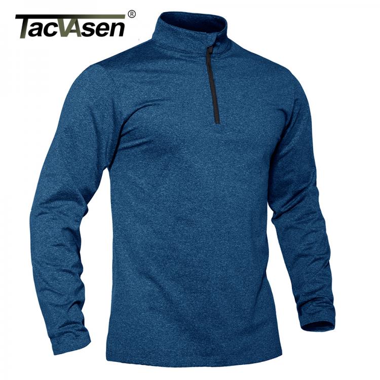 all in one place בגדי גברים TACVASEN Spring/Fall Thermal Sports Sweater Men's 1/4 Zipper Tops Breathable Gym Running T Shirt Pullover Male Activewear