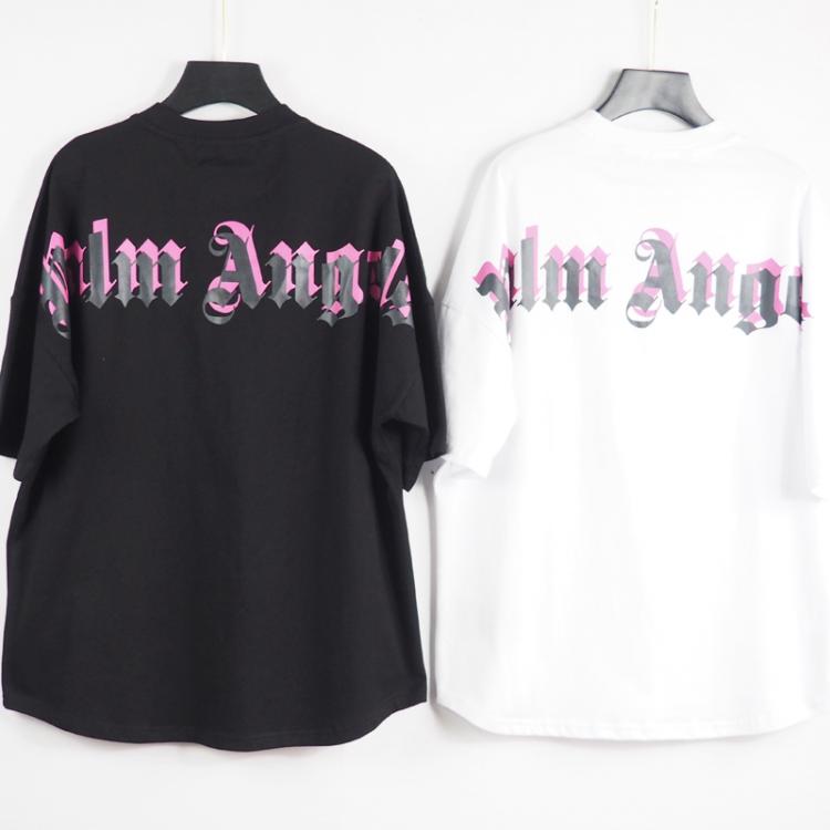 all in one place בגדי גברים Palm Angels 21SS Letter Logo  Short Sleeve Round Neck Men Women T-Shirt, Unisex, Lovers, Couple Style, Cotton,Boyfriend Gift2066