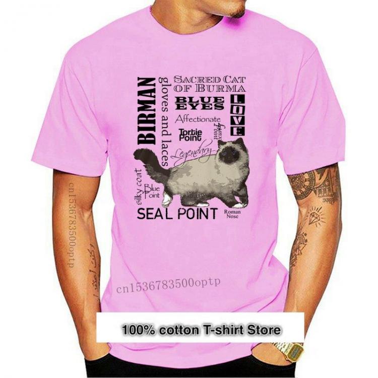 all in one place בגדי גברים Camiseta de Birman para hombre y mujer, camisa con estampado de gato sagrado de Burma, nueva
