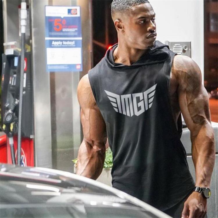 all in one place בגדי גברים Muscleguys Brand Sleeveless Shirt with hoody Cotton Gym Clothing Fitness Vest Men Bodybuilding Tank Tops Hoodies Sports Singlets