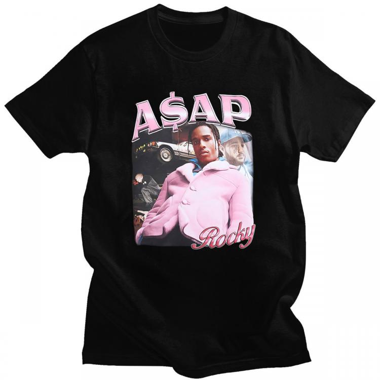 all in one place בגדי גברים Hot Sale ASAP Rocky Portrait Graphic Aesthetics T-shirts Hip Hop Cotton Short Sleeve Loose Couple T-Shirt Casual Harajuku Tshirt