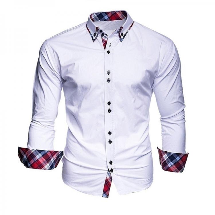 all in one place בגדי גברים Men's business shirt long-sleeved slim-fit formal casual shirt Camisa Masculina size S-3XL