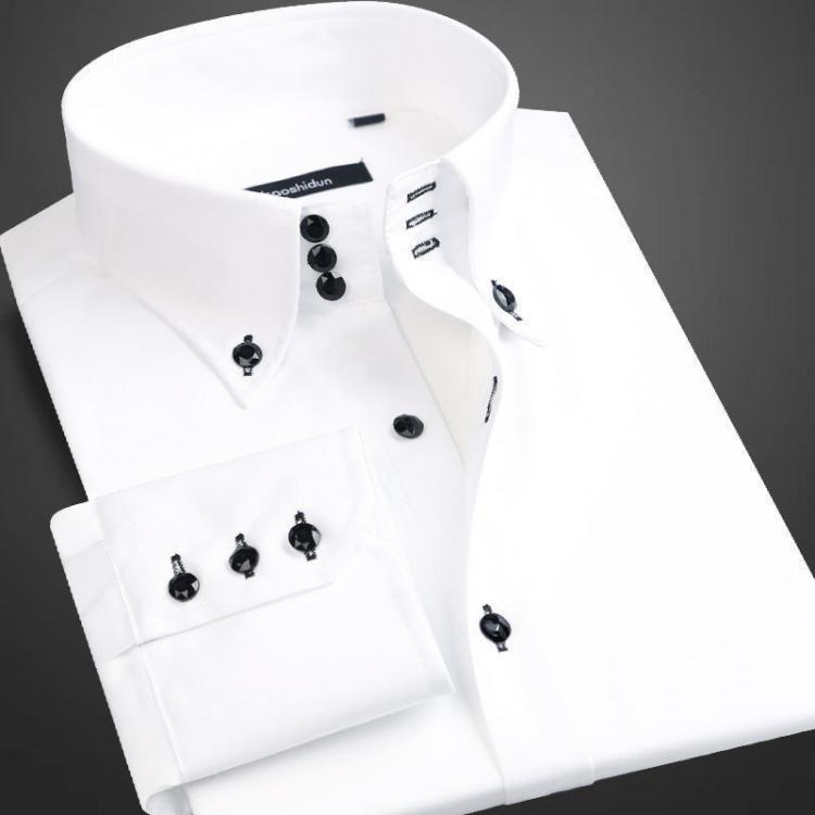 all in one place בגדי גברים Mens Dress Shirts Spring and Autumn High Quality Long Sleeve Shirt Male Korean Slim Fit Business White Collared Shirt Oversized