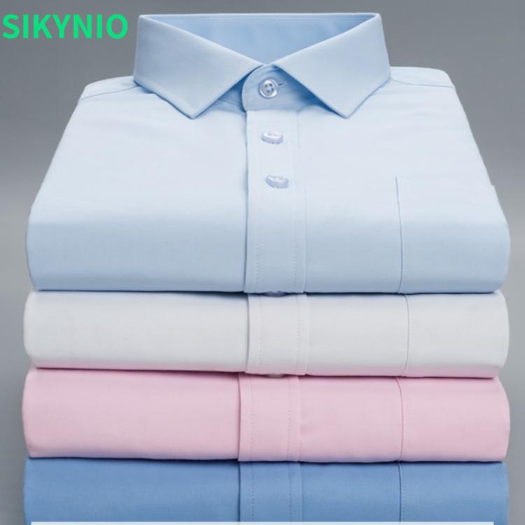 all in one place בגדי גברים Business Men's Long-Sleeved Shirt White Shirt Formal Wear Black Slim Male Clothing Fit Business Shirts White Blue Navy Black