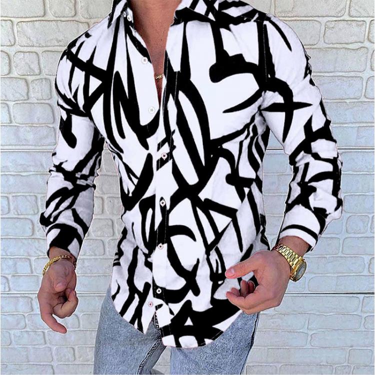 all in one place בגדי גברים Luxury Social shirt Men New Slim Fit Long Sleeve Dress Shirts Lapel buttons Chemise Homme Casual Men Club Prom Shirt