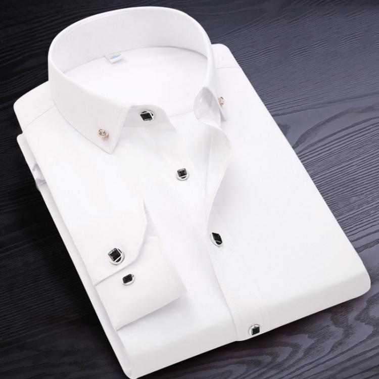 all in one place בגדי גברים Men Dress Shirt Long Sleeve High Quality Non-ironing New Solid Male Clothing Fit Business Mens Shirts White Blue Navy Black Red