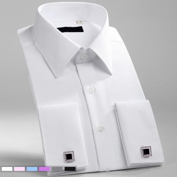 all in one place בגדי גברים M~6XL Men's French Cuff Dress Shirt 2021 New White Long Sleeve Formal Business Buttons Male Shirts Regular Fit Cufflinks Shir