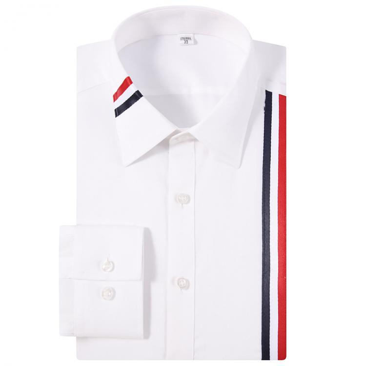 all in one place בגדי גברים Men's Fashion Individuality Striped Printed Dress Shirts Long Sleeve Standard-fit Button Up Casual Blouse Tops Shirt