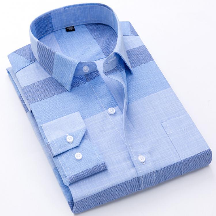 all in one place בגדי גברים New Brand Shirts Men Long Sleeve Formal Classic Plaid Casual Soft Comfortable Single Pocket Button Down Youthful Camisa Social