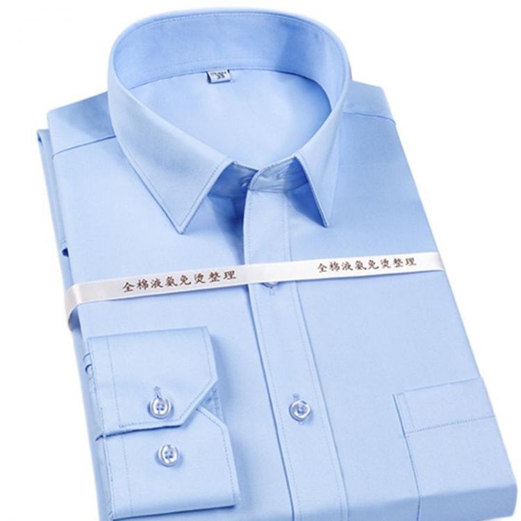 all in one place בגדי גברים High Grade 100% Mercerized Cotton Square collar solid  s~5xl Men's dress shirts long sleeve slim fit anti wrinkle easy care