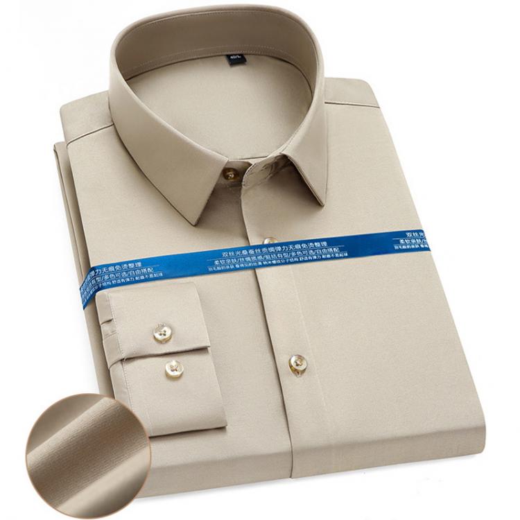 all in one place בגדי גברים Luxury Grade Anti-wrinkle Non-iron Shirts For Mens Long Sleeve Pocket-less Formal No Trace Business Slim Fit Social Smart Shirt