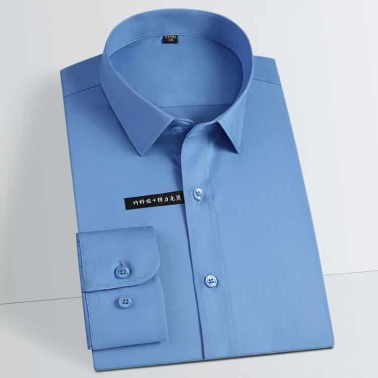 all in one place בגדי גברים Men's Comfortable - Soft & Smooth Bamboo-fiber Dress Shirts Pocketless Long Sleeve Standard-fit Classic Office Easy-care 