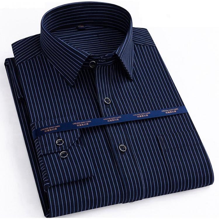 all in one place בגדי גברים high quality autumn men plus size office shirts long sleeve cotton 8XL 10XL 12XL oversize striped shirts formal shirt blue black