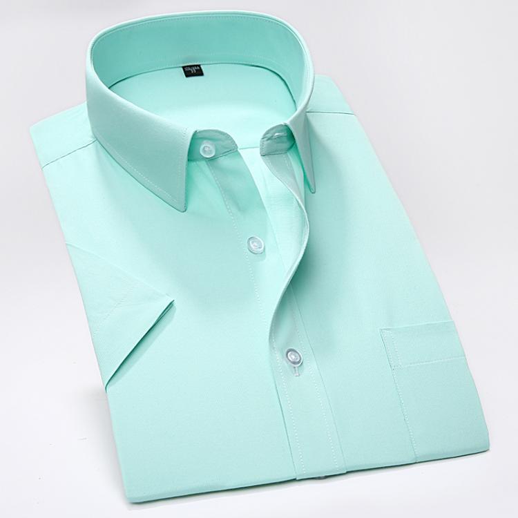 all in one place בגדי גברים Summer business work shirt square collar short sleeved plus size S to 7xl solid twill striped formal men dress shirts no fade