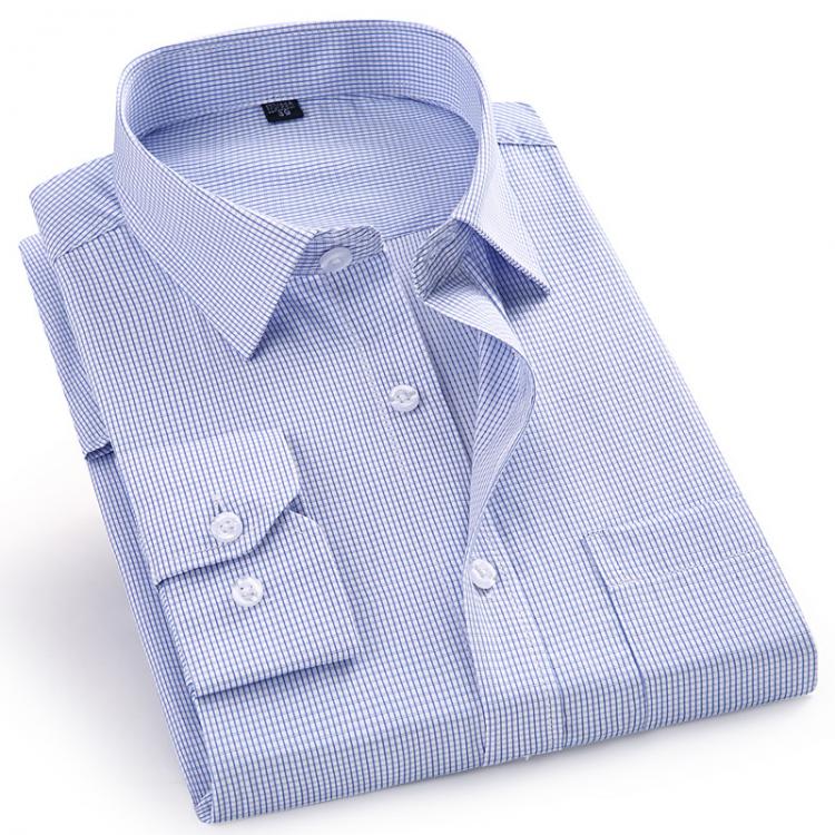 all in one place בגדי גברים High Quality Men Dress Casual Plaid Stripe Long Sleeved Shirt Male Regular Fit Blue Purple 4XL 5XL 6XL 7XL 8XL Plus Size Shirts