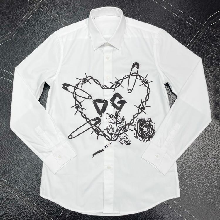 all in one place בגדי גברים Brand Men Shirt Long Sleeve Slim Chemise Homme Pin Letters Printed Cotton Shirts Men Business Male Dress Shirts Plus Size Camisa