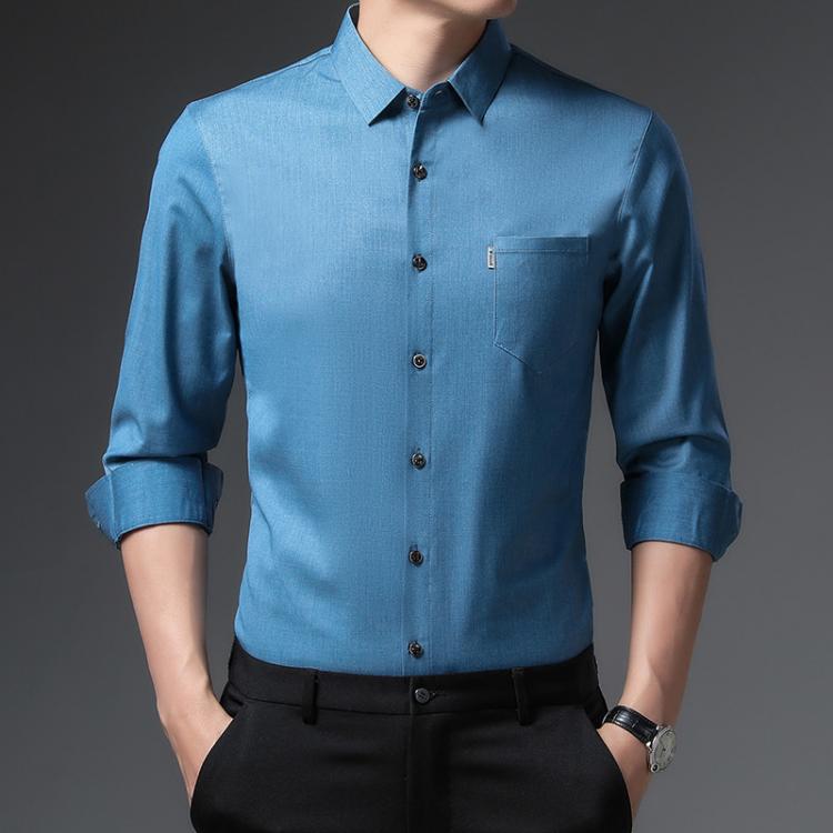 all in one place בגדי גברים High-end Luxury Men's Shirts Spring and Autumn Long-sleeved Pocket Shirts for Young and Middle-aged Business Casual Shirts Me
