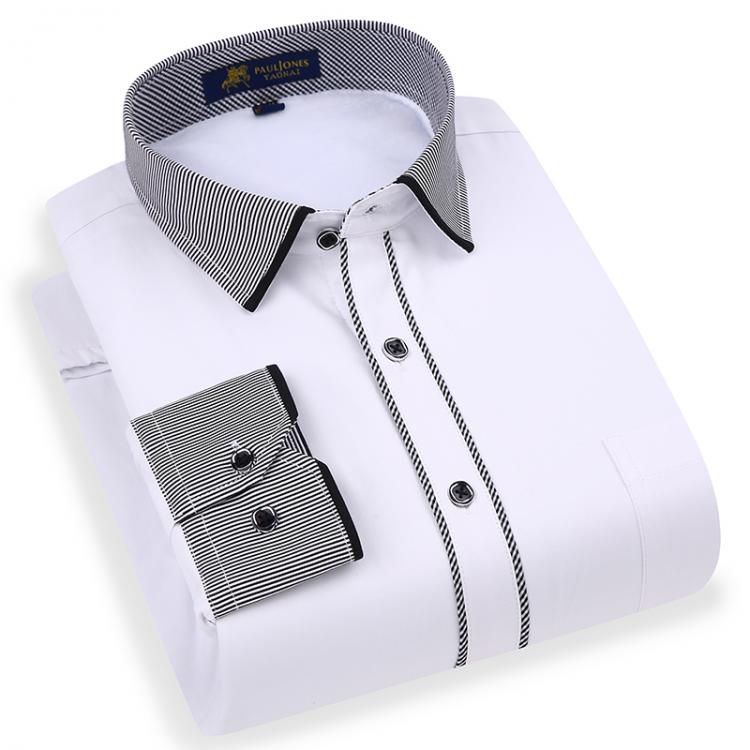 all in one place בגדי גברים Men's Fleece Long Sleeve Thick Warm Velvet Dress Shirt Single Patch Pocket Winter Casual Regular-fit Plaid/striped Shirts