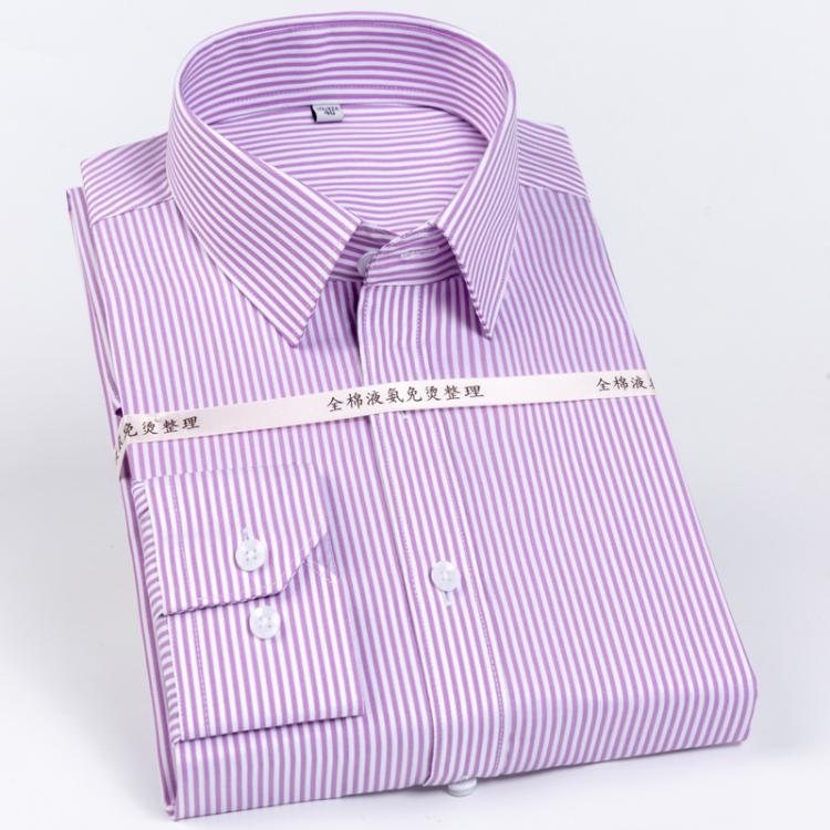 all in one place בגדי גברים Men's Classic Striped Printed Wrinkle-Resistant Dress Shirts 100% Cotton Regular-Fit Formal Business Long-Sleeve Non-iron Shi