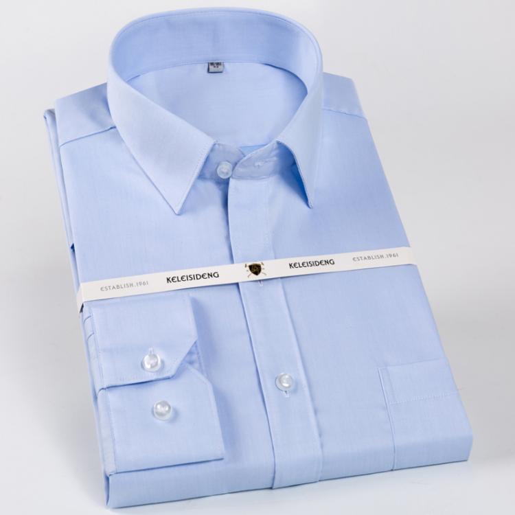 all in one place בגדי גברים Men's 100% Cotton Long Sleeve Dress Shirts Non Iron Standard-fit Solid Spread Collar Formal Business Shirt with Pocket