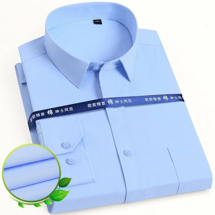 all in one place בגדי גברים Plus Size S to 8XL Men's Classic Solid Basic Dress Shirts For Men Patch Pocket Formal Business Standard-fit Office Social Shi