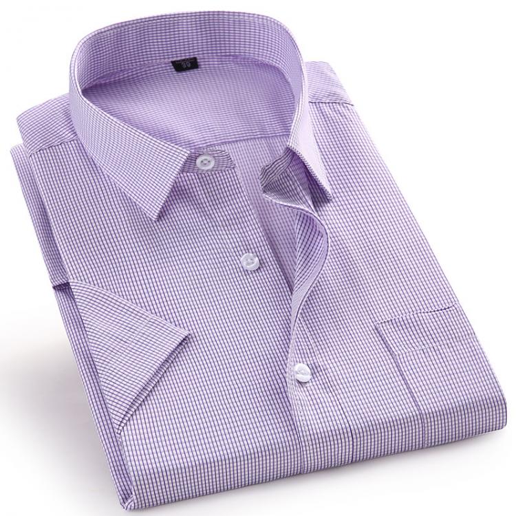 all in one place בגדי גברים High Quality Short Sleeve Summer Mens Dress Casual Plaid Shirt Male Regular Fit Blue Purple 4XL 5XL 6XL 7XL 8XL Plus Size Shirts