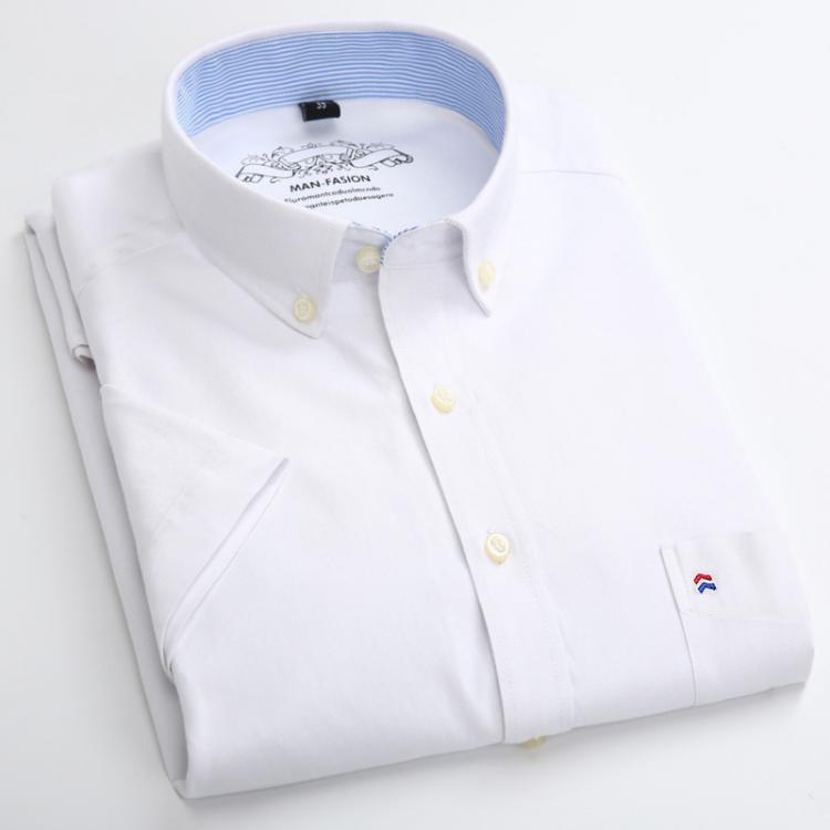 all in one place בגדי גברים Summer Short Sleeve Men's  Solid Oxford Casual Shirt  Easy Care plain leisure Comfortable regular Fit dress shirts