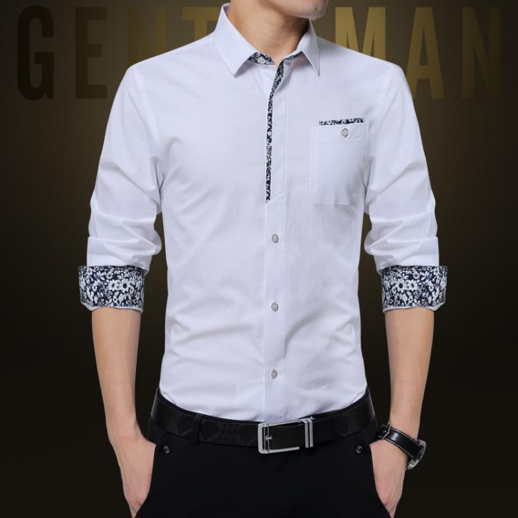 all in one place בגדי גברים 2021 New Cotton Long Sleeve Shirt Solid Slim Fit Male Social Casual Business White Dress Shirt Men Brand Clothing Size 5XL
