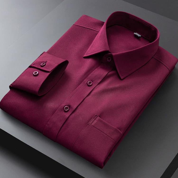 all in one place בגדי גברים Shirt Men's Long-Sleeved Spring And Autumn Young And Middle-Aged Business Casual Men's Solid Color Shirt Large Size Shir