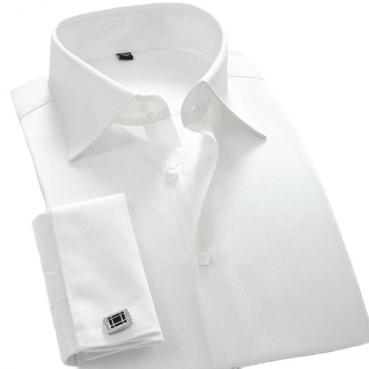 all in one place בגדי גברים Recommend quality France cufflink men dress shirts turndown collar breathable slim fit party wedding male tuxedo shirts