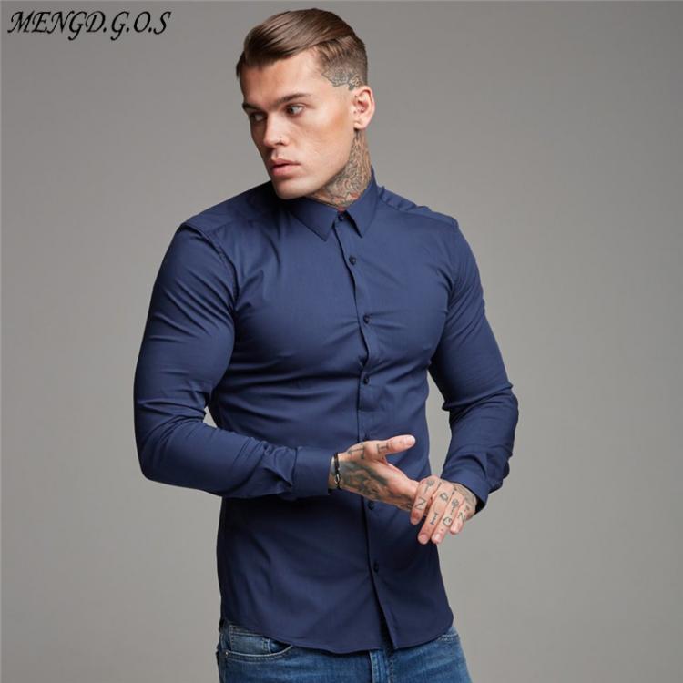 all in one place בגדי גברים Streetwear Summer Casual Men's Shirt 2019 Men's Business Fashion Long Sleeve Shirt Jogger Brand Men's Shirt