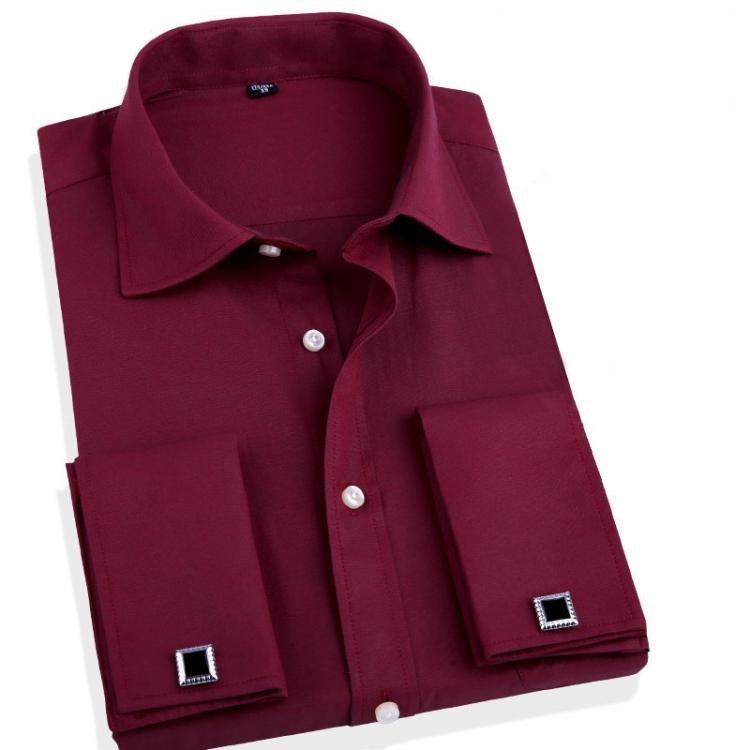 all in one place בגדי גברים French Cuff Button Men Dress Shirt with Cufflinks Mens Wedding Shirt Tuxedo Male Business Office Clothing