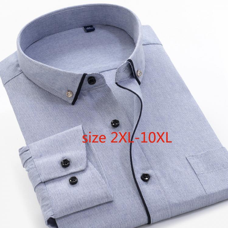 all in one place בגדי גברים New Arrival Fashion Super Large Small Strip Loose Larger Men Youth Dress Shirts Smart Casual Striped Plus Size 2XL3XL-8XL9XL10XL