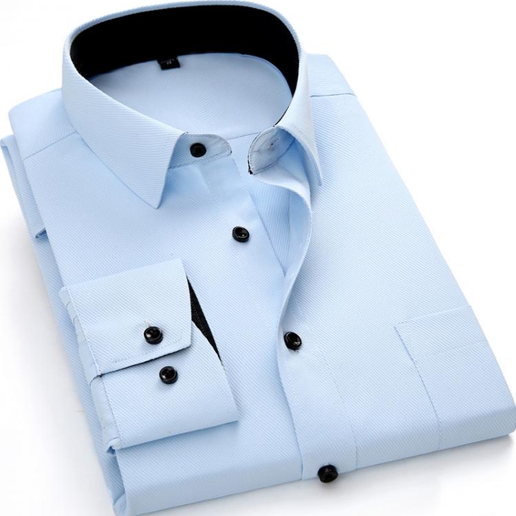 all in one place בגדי גברים mens work shirts Brand soft Long sleeve square collar regular  solid plain/ twill men dress shirts white male tops