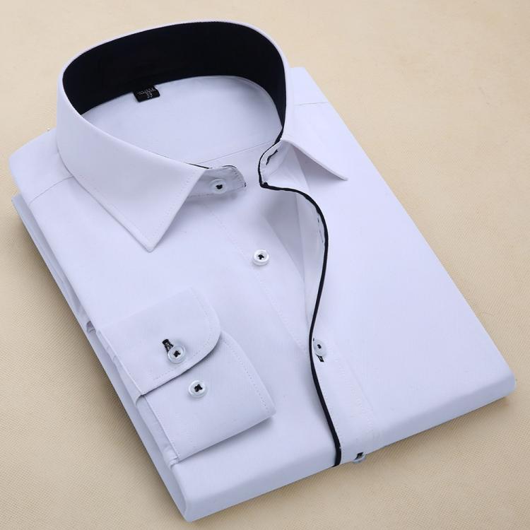 all in one place בגדי גברים New Men's Shirt Men's Long Sleeve White Shirt Professional Business Formal Dress Large Casual Non Iron Slim Men's D
