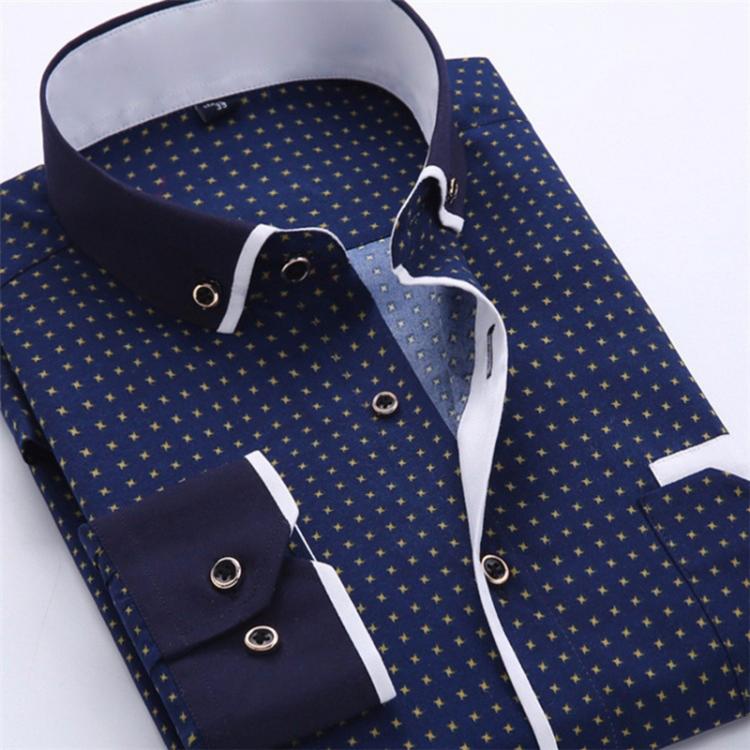 all in one place בגדי גברים Big Size 5XL Men Dress Shirt 2021 New Arrival Long Sleeve Slim Fit Button Down Collar High Quality Printed Business Shirts MCL20