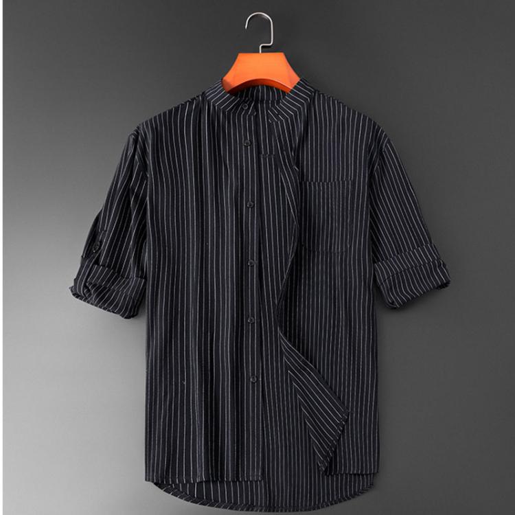 all in one place בגדי גברים Quality Good 2021 new men short sleeve shirt Four Seasons stripes slim collar men size m-5xl