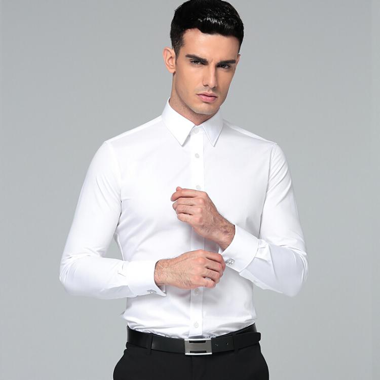 all in one place בגדי גברים Brand New High Quality Gentleman Regular Fit Shirts for Men Business Long Sleeve Cufflink Cotton Solid Color Camisas De Hombre