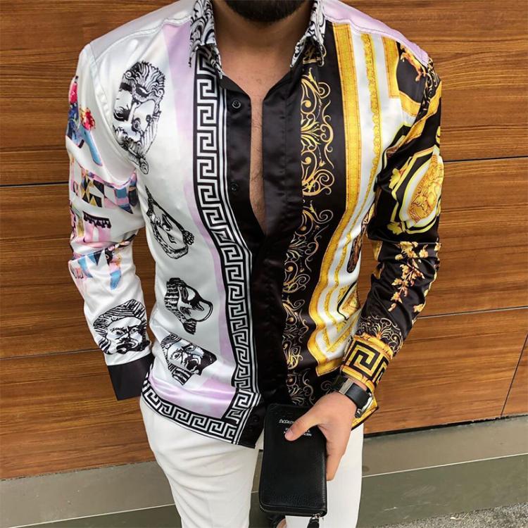 all in one place בגדי גברים Autumn Mens Hawaiian Shirt Printed New Fashion High Street Long Sleeve Men's Shirts Big Us Size Flower Beach Floral Patterns