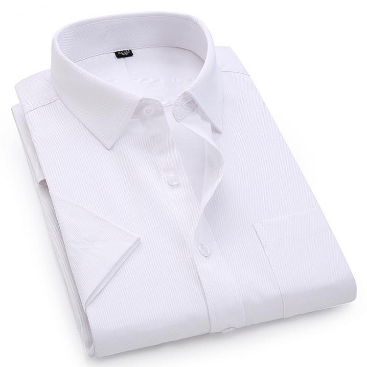 all in one place בגדי גברים 2021 Men's Dress Casual Short Sleeved Shirt Twill White Blue Pink Male Shirt For Men Social Brand Shirts 4XL 5XL 6XL 8XL