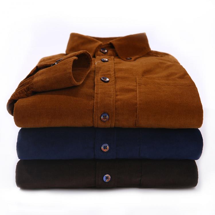 all in one place בגדי גברים 2021 New Spring Corduroy Men's Long-Sleeved Shirt Casual Button Collar Design Regular Fit 100% Cotton Male Social Fashion Jac